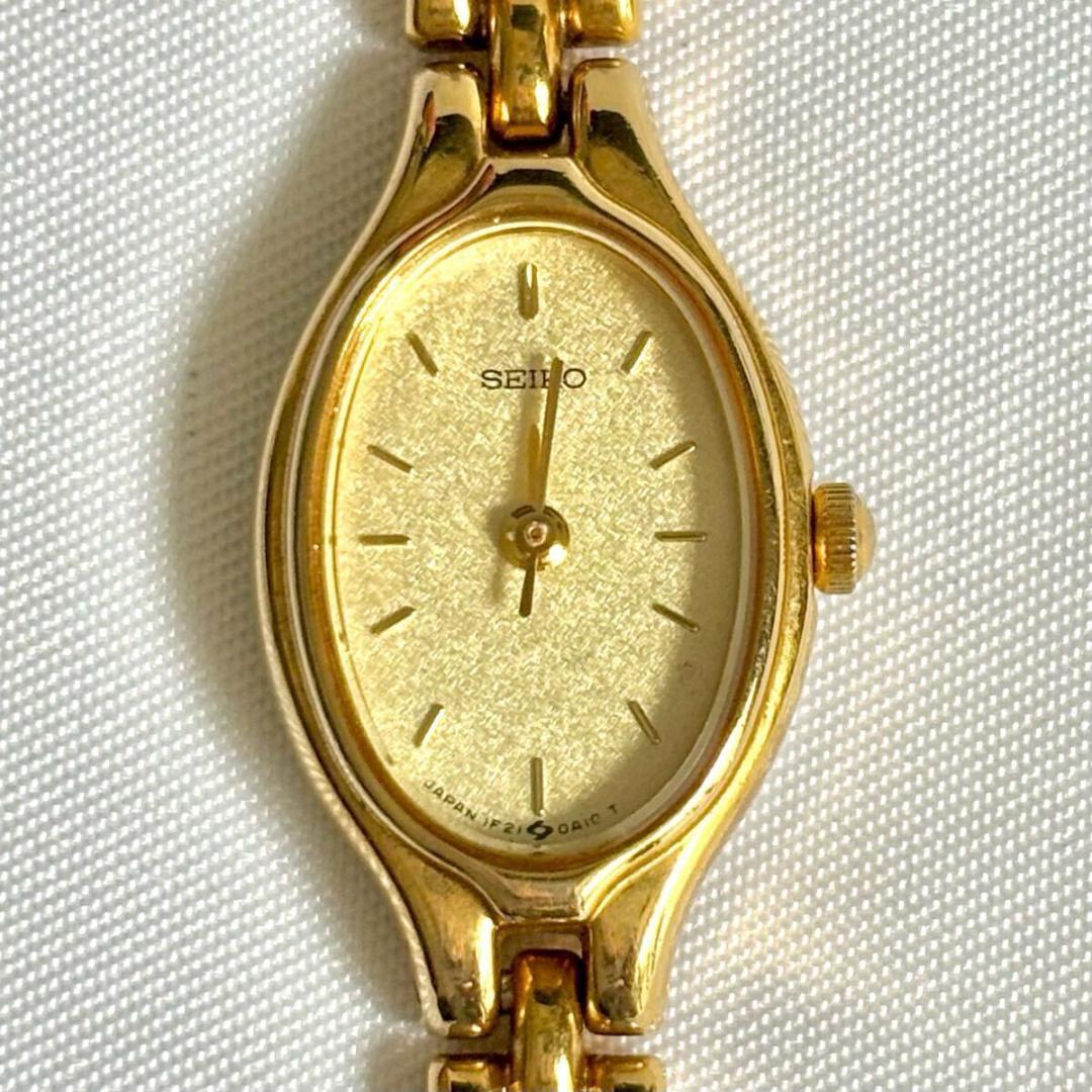 【外観美品/新品電池】 SEIKO ゴールド ドレス レディース 腕時計 美品/新品電池】 SEIKO オーバル レディース 腕時計 ドレス ゴールド