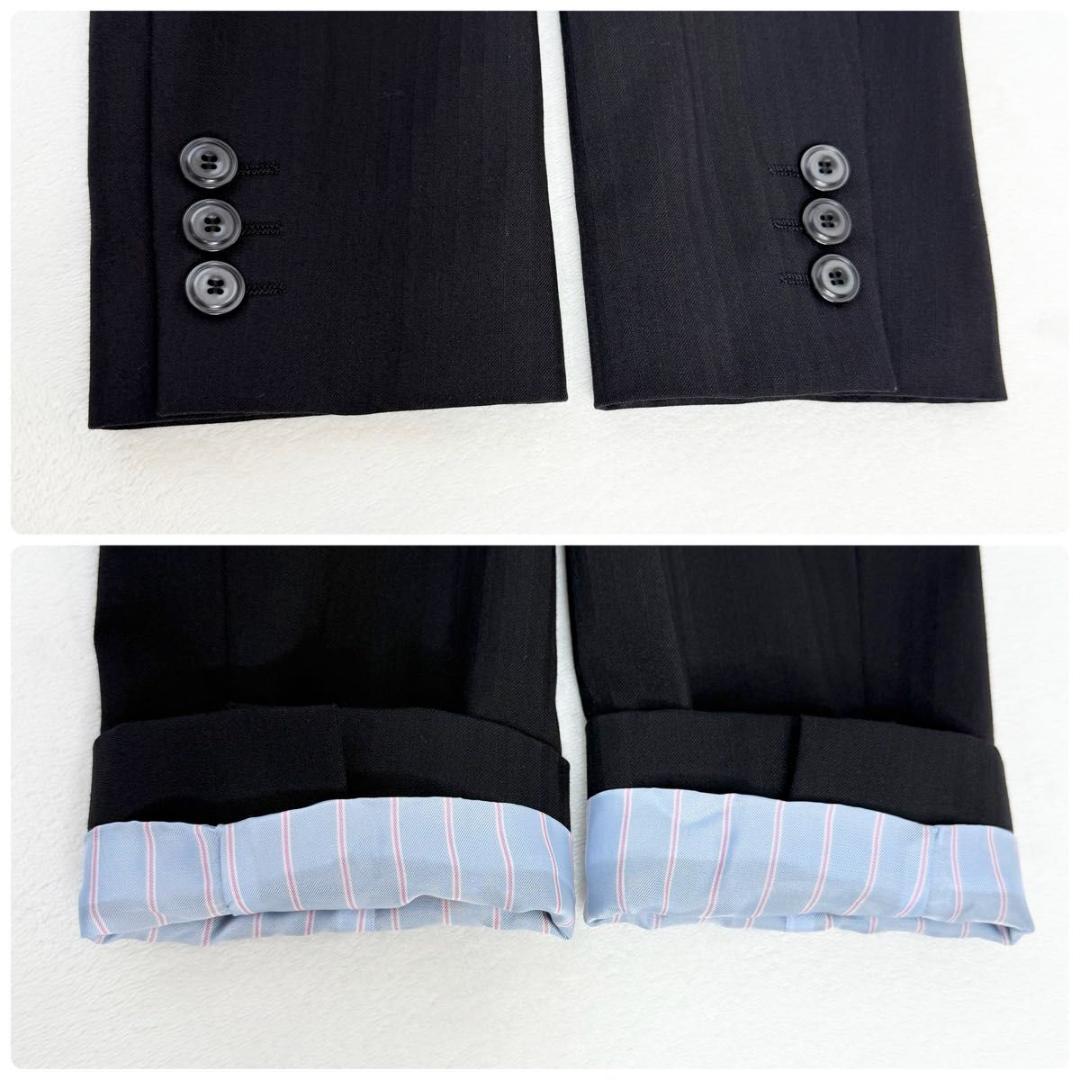 【極美品】レミュー セットアップ 3点セット ストレッチ ブラック 背抜き