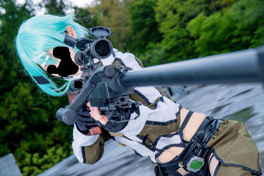SAO ソードアートオンライン シノン コスプレ衣装+ウィッグ+武器