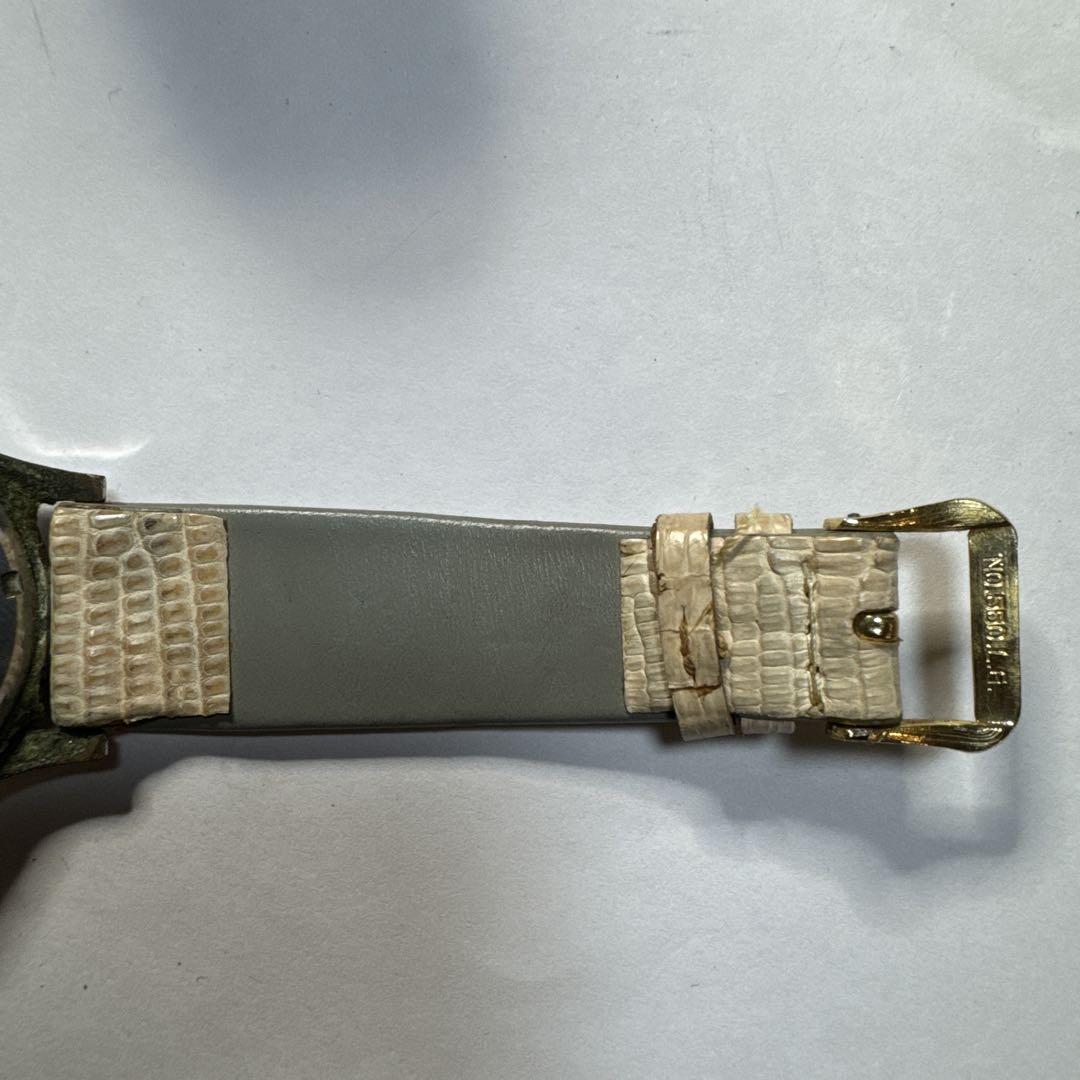 【アンティーク稼動品】RIGOR 手巻き時計 クリーム色 17ジュエル 防水