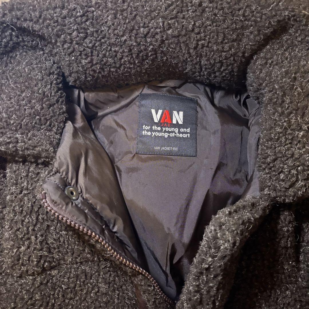 VAN JACKET ボア ダウンジャケット L 茶 ヴァン ヴィンテージ 極暖