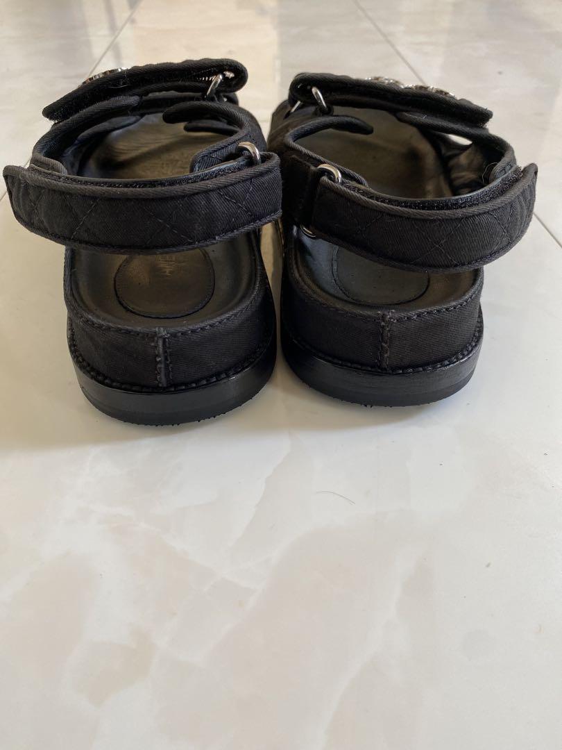 美品 シャネル スポーツ サンダル フットベット 38 24.5 CHANEL