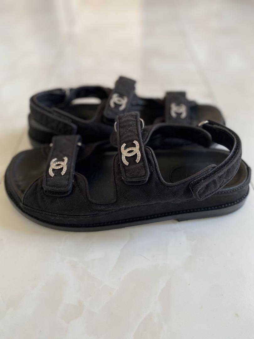 美品 シャネル スポーツ サンダル フットベット 38 24.5 CHANEL