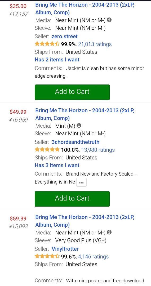 貴重！【2LP】2004-2013 bring me the horizon