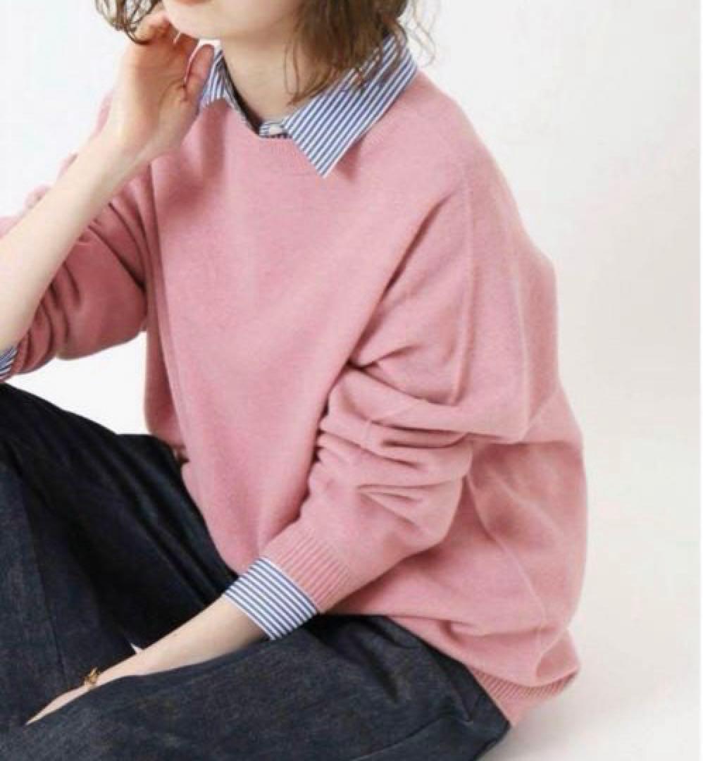 美品✨IENA 21年製　ファインウーレンクルーネックプルオーバー　ピンク