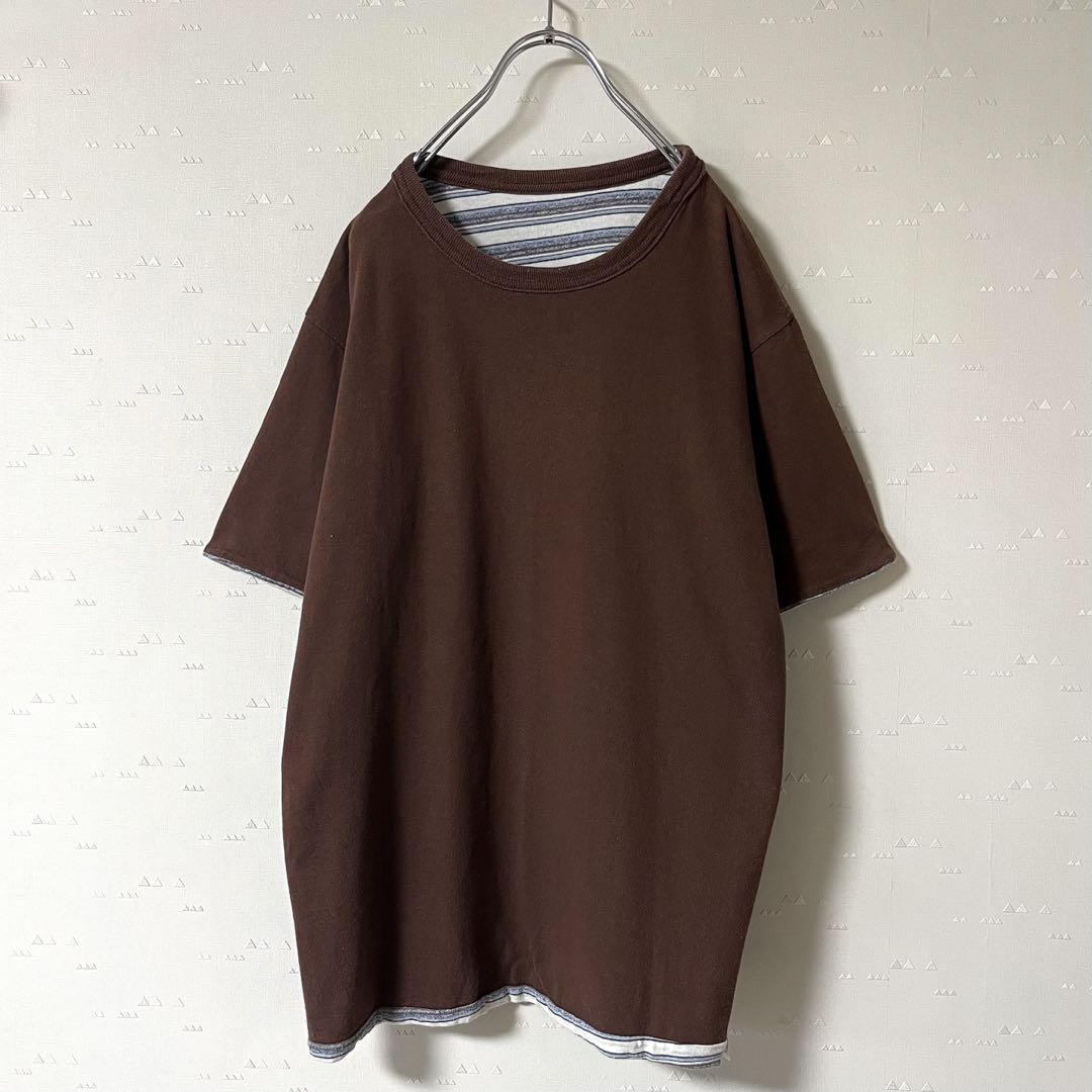 USA製 古着 80's ダブルフェイス ボーダー Tシャツ オールド