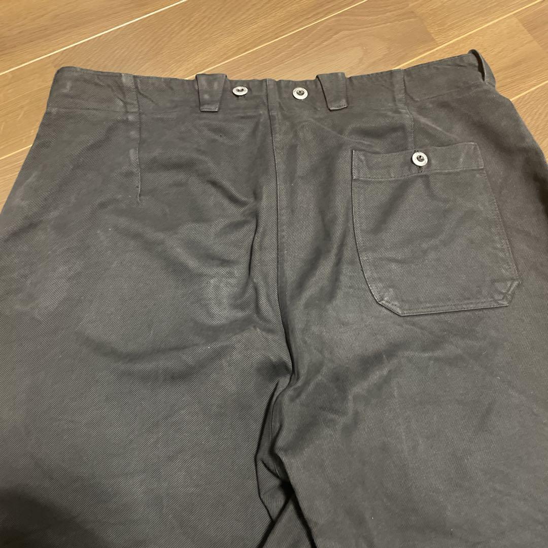 USEDスイス軍1950年代前期型 ヴィンテージデニムワークパンツBLACK染め