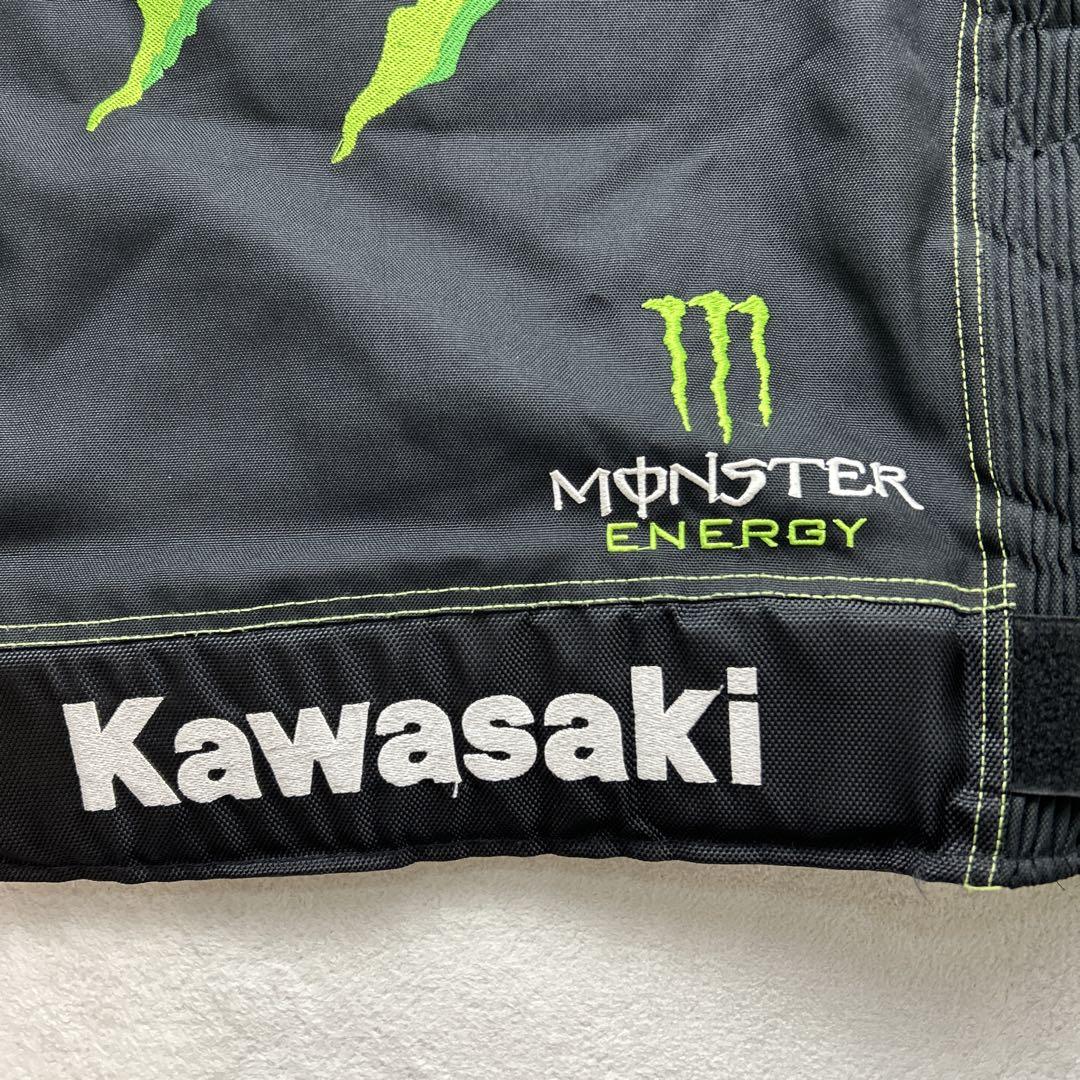 カワサキ×モンスター　プロテクター付きバイクウェア　ジャケット　ブラック　XL
