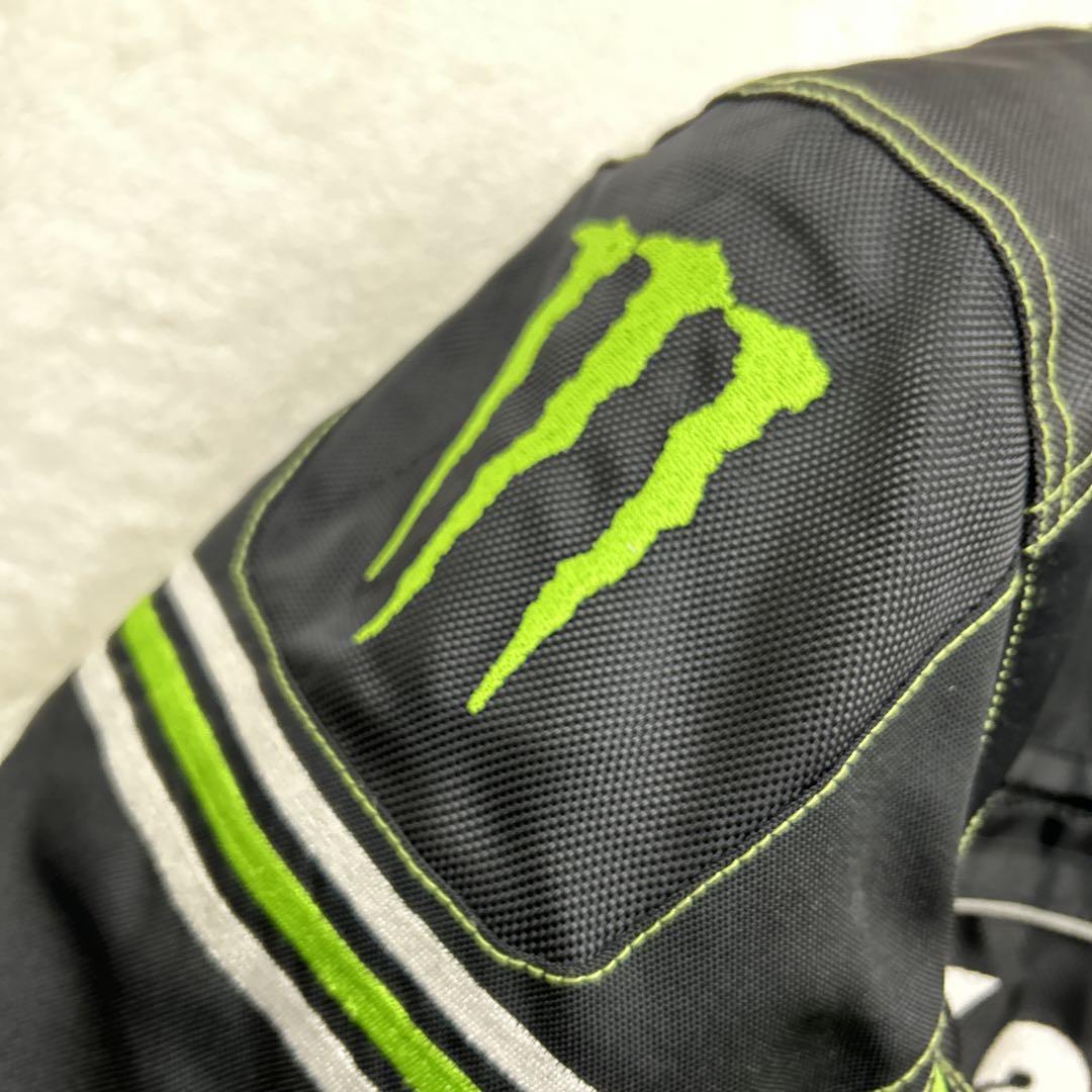 カワサキ×モンスター　プロテクター付きバイクウェア　ジャケット　ブラック　XL
