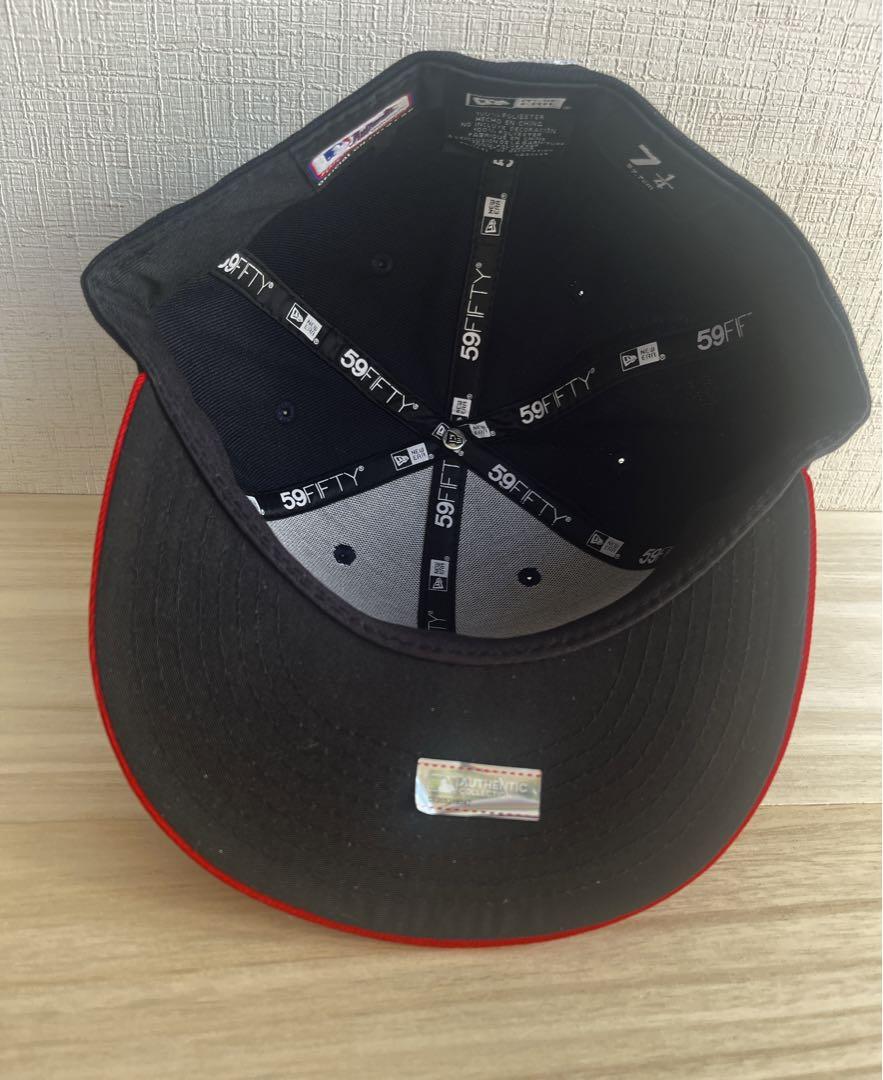 ニューエラ インディアンス キャップ 59Fifty 7 1/4 ネイビー