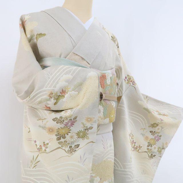 マリモ 新品 金駒刺繍 着物 正絹 仕付糸付“松竹梅や菊”訪問着 3085