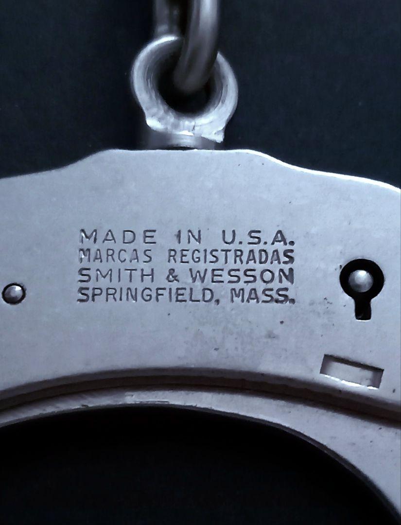 S&W M90 レア品実物ハンドカフ ニッケル +皮革ホルダーケース一式