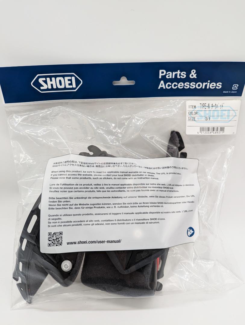 3)SHOEI4512048489311 TYPE-NタイプNチークパッド31