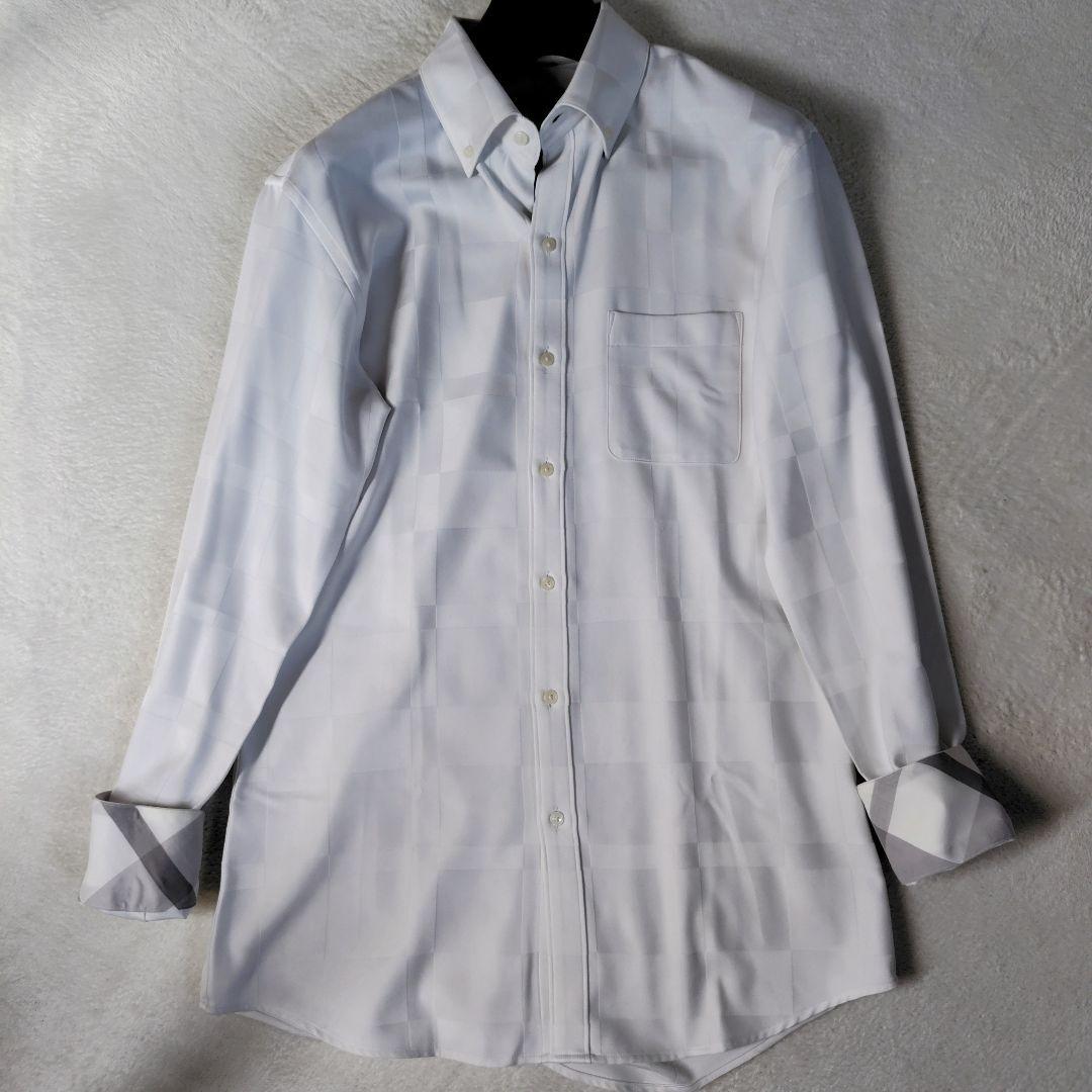極美品　現行　ブラックレーベルクレストブリッジ　ビジネスシャツ　メガチェック　M