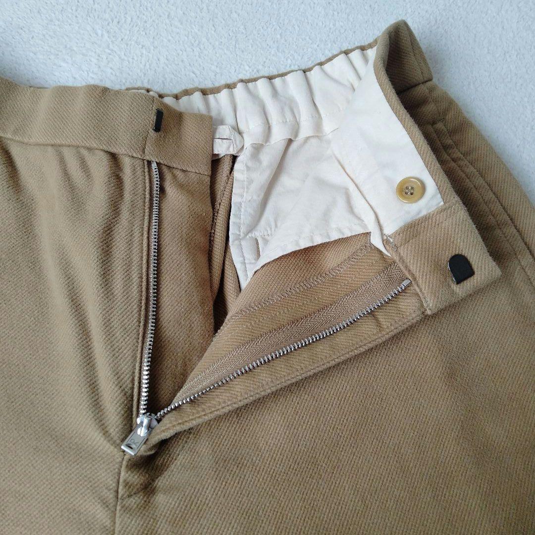 45R モールサージストレッチワイドパンツ キャメル 1