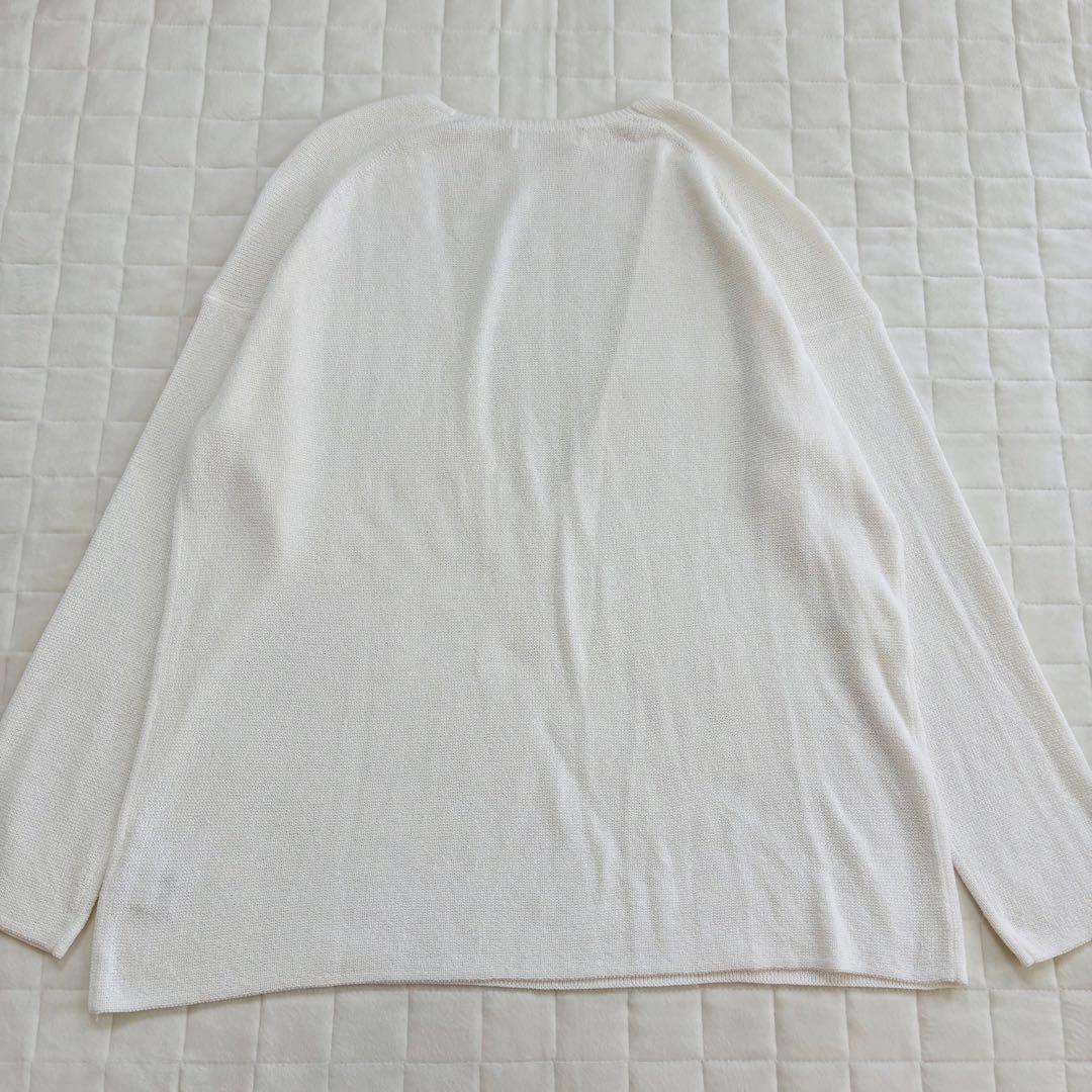 美品！RIVE DROITE(リヴドロワ)ペーパーヤーンプランジネックニット