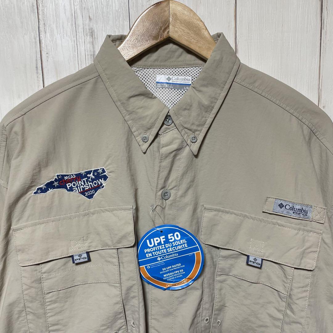 デッドストック Columbia コロンビア PFG 刺繍 企業ロゴ 長袖