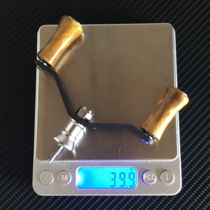シマノ用スピニングリールカーボンダブルハンドル ウッドハンドルノブセット