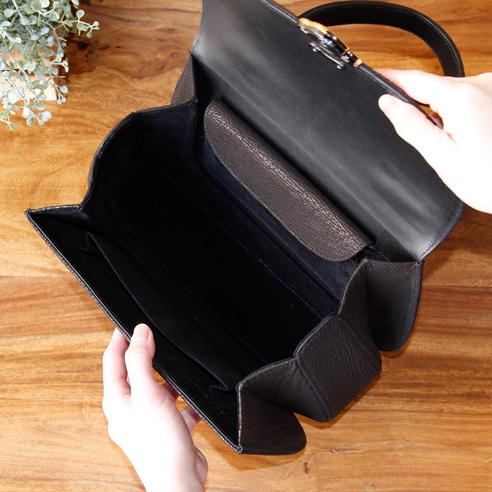 B品】新品・未使用 フォーマルバッグ 岩佐 シャークスキン 鮫革 黒
