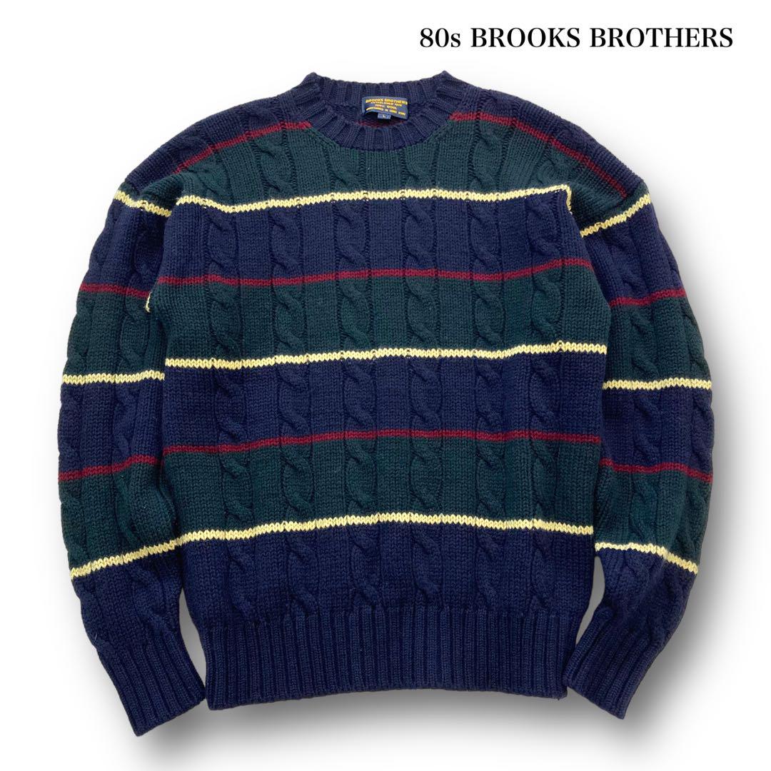 【BROOKS BROTHERS】80s ケーブルボーダーニットセーターアングロ全商品一覧ページ