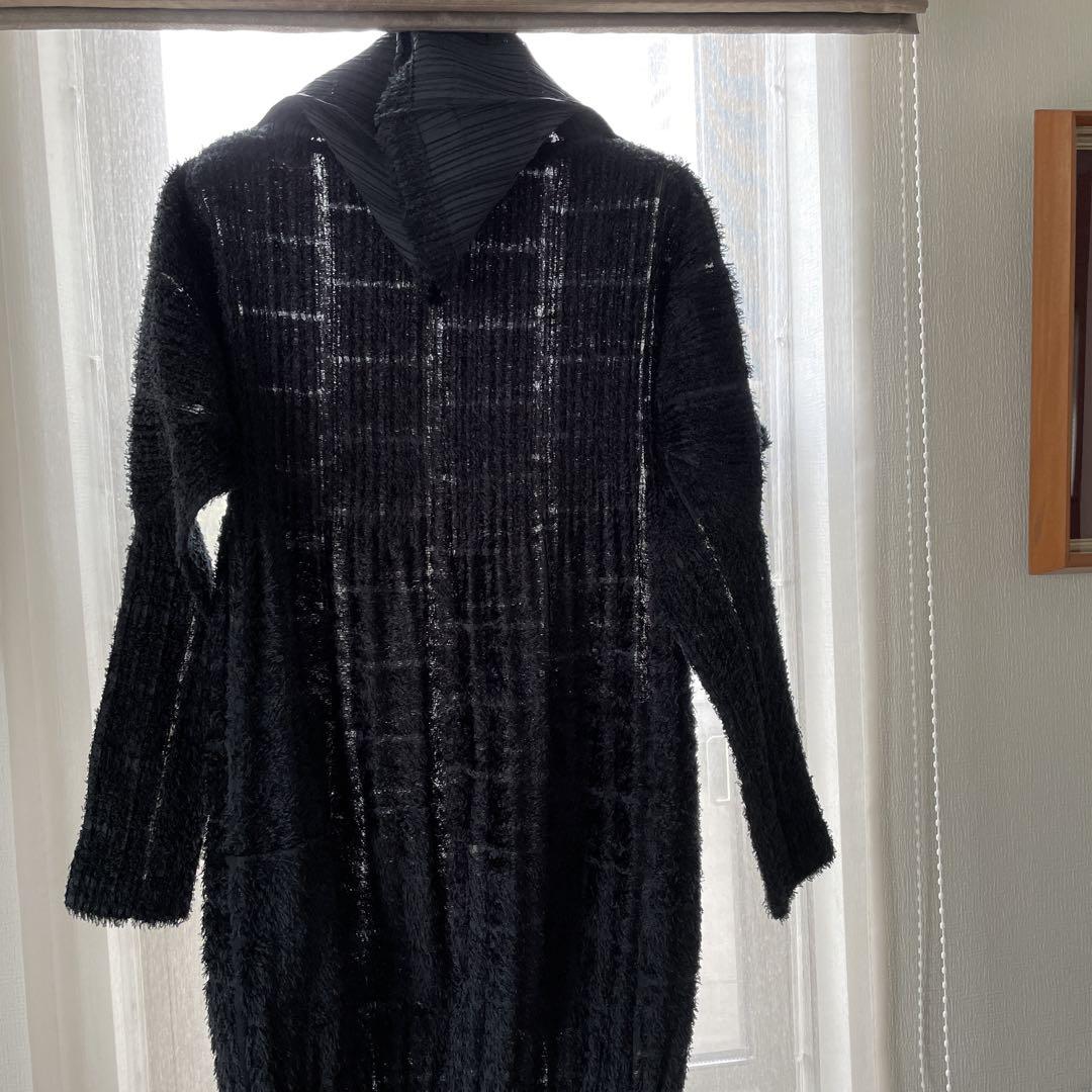 イッセイミヤケplease pleats ブラックタートルネックチュニック