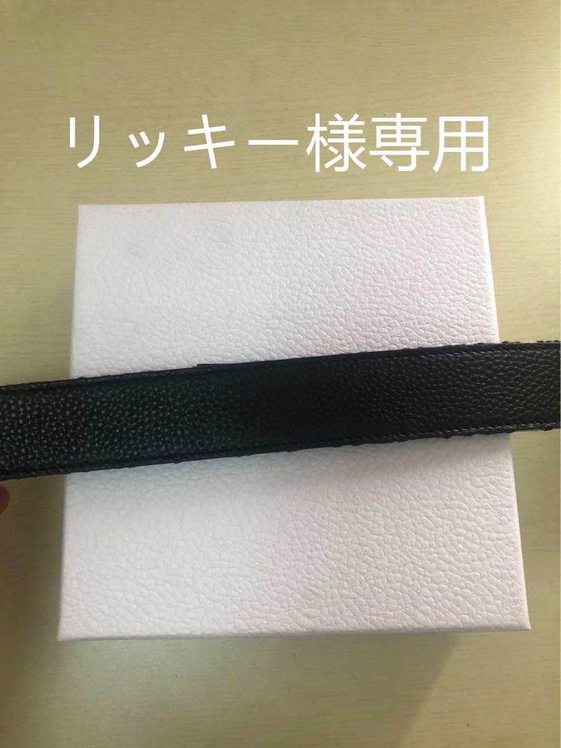 ベルト　黒　金色バックル　115センチ　（リッキー）