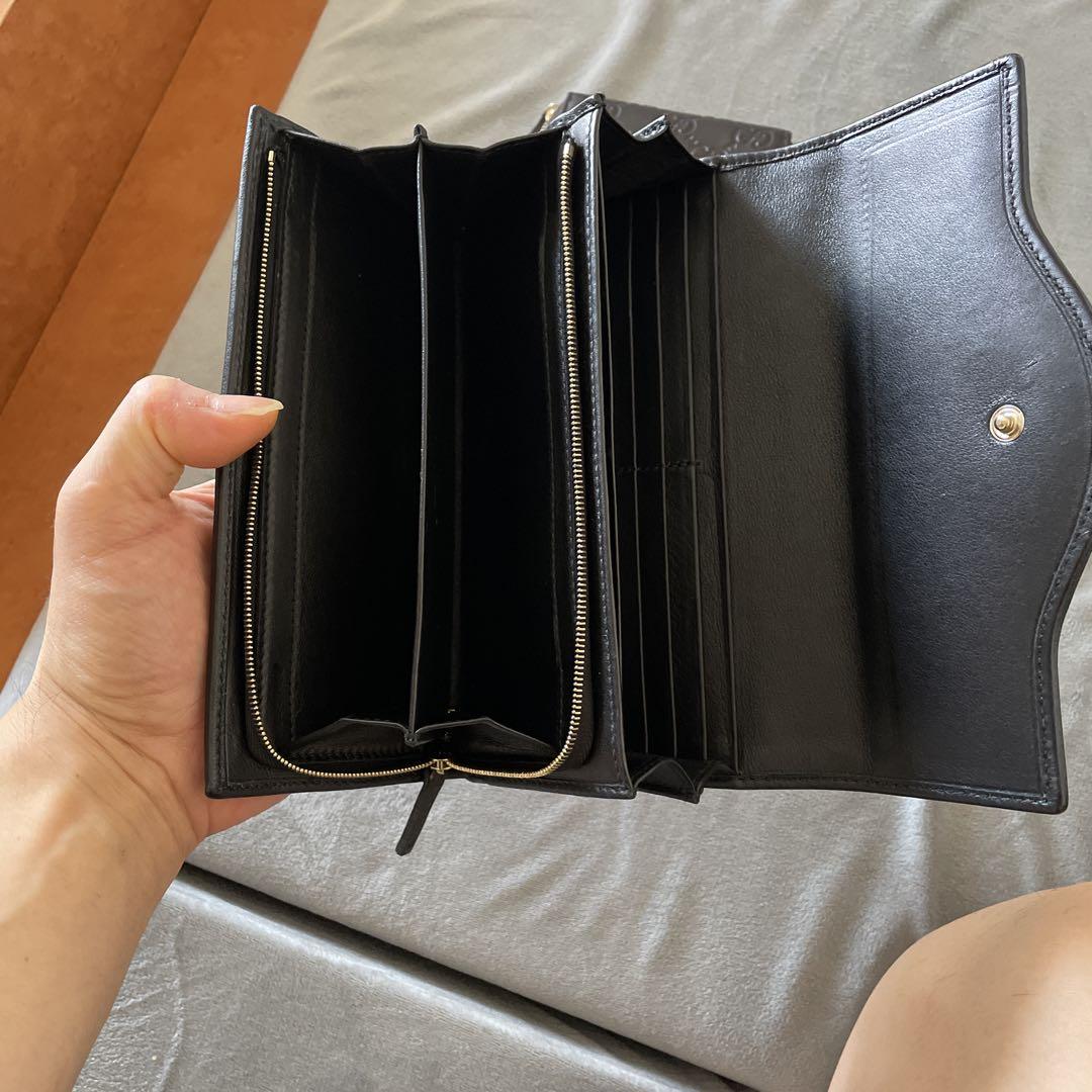 Gucci GGパターン 長財布 黒ブラック