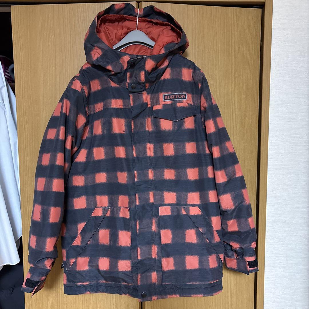 BURTON 子ども用 スノーボードウェア フード付き チェック柄