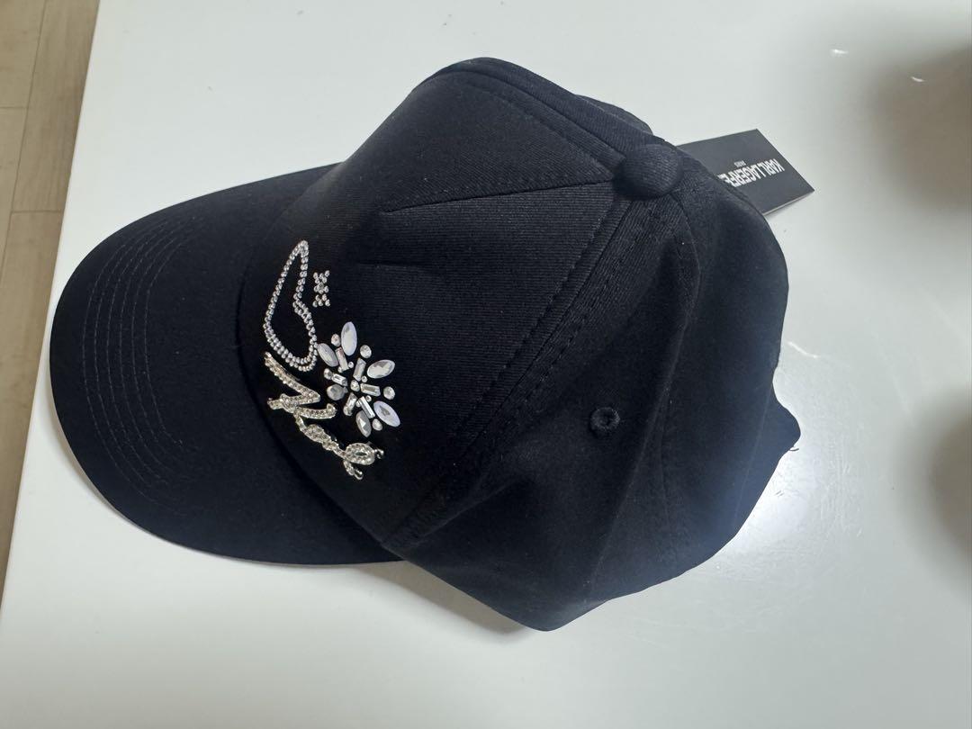 【関税 送料無料】Karl Lagerfeld ラインストーン キャップ KARL LAGERFELD 黒 ストーン付きキャップ - メルカリ