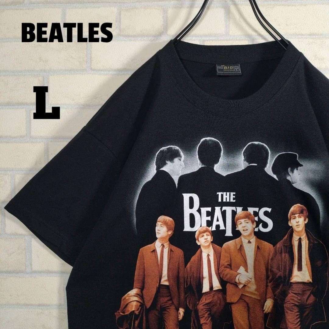 ビートルズ★BEATLES 60周年記念デザイン 両面 半袖Tシャツ 黒 XL