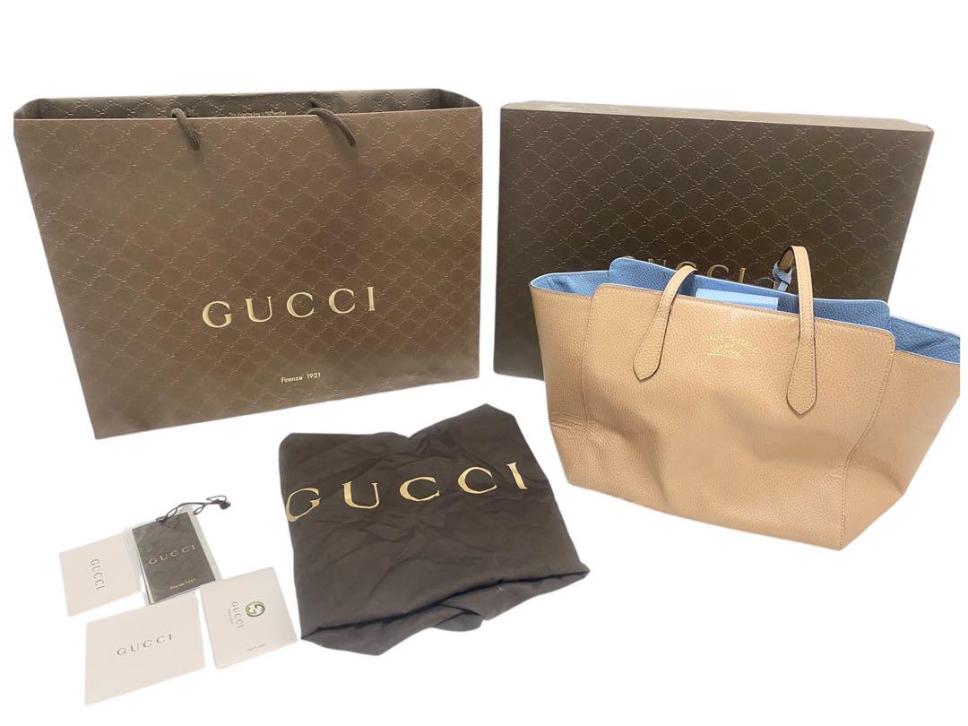 グッチ GUCCI ベージュトートバッグA4サイズ可能！