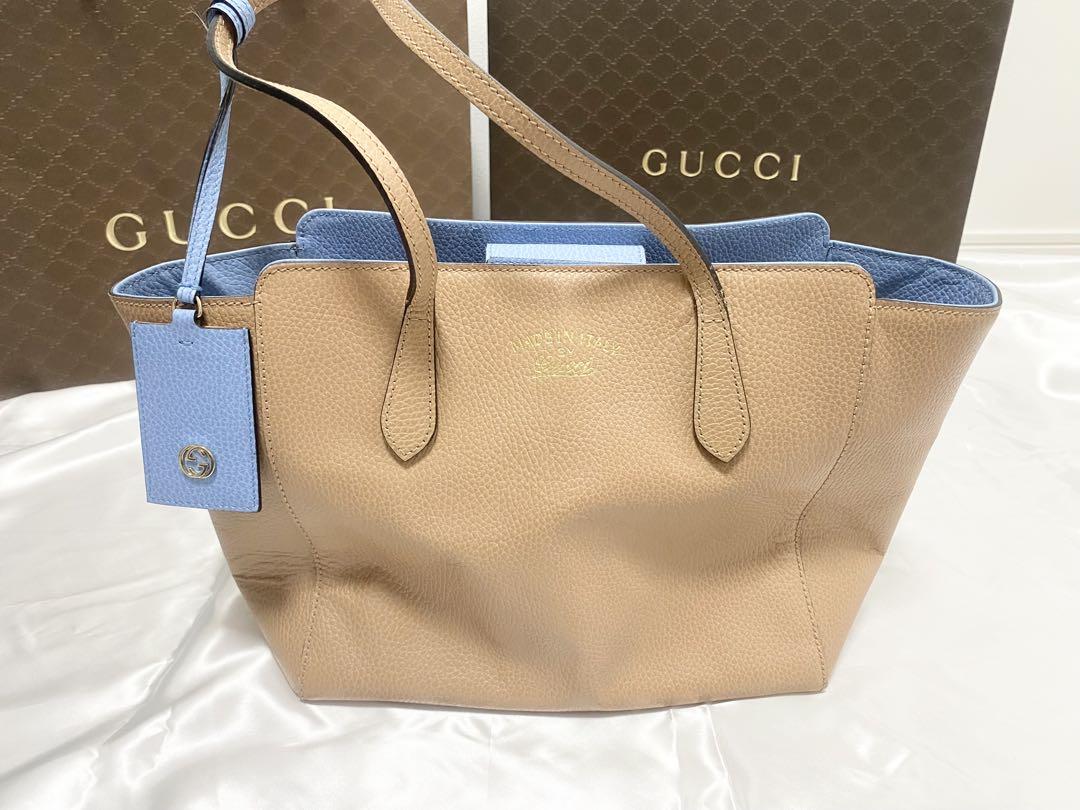 グッチ GUCCI ベージュトートバッグA4サイズ可能！