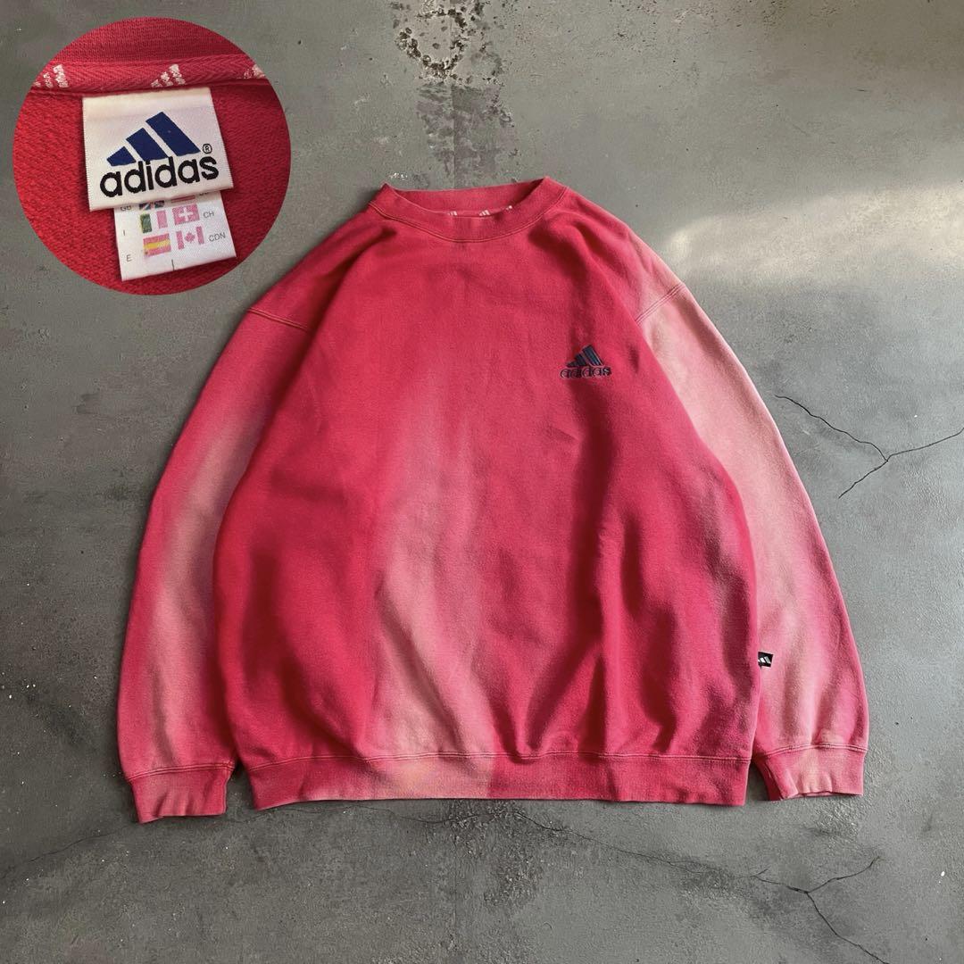 90's “old adidas”鬼フェード“Boro sweat - メルカリ