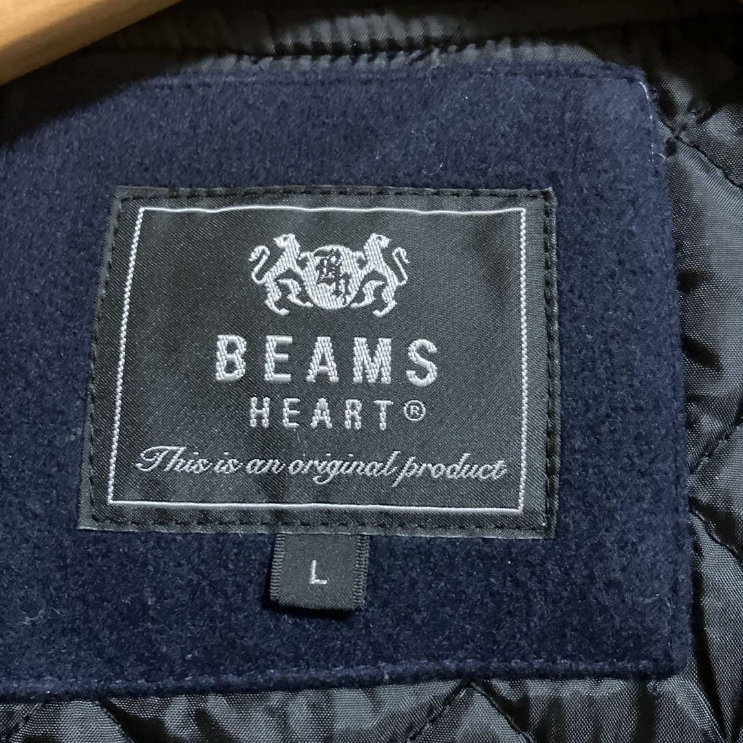 BEAMS HEART ネイビー ダッフルコート Lサイズ　ビームス　美品