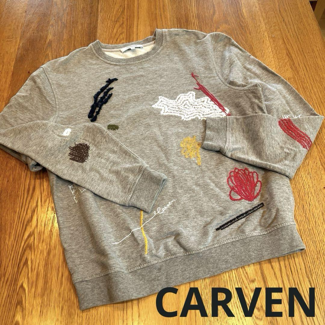 CARVENカルヴェン スウェット トレーナーSサイズ 刺繍 おしゃれ