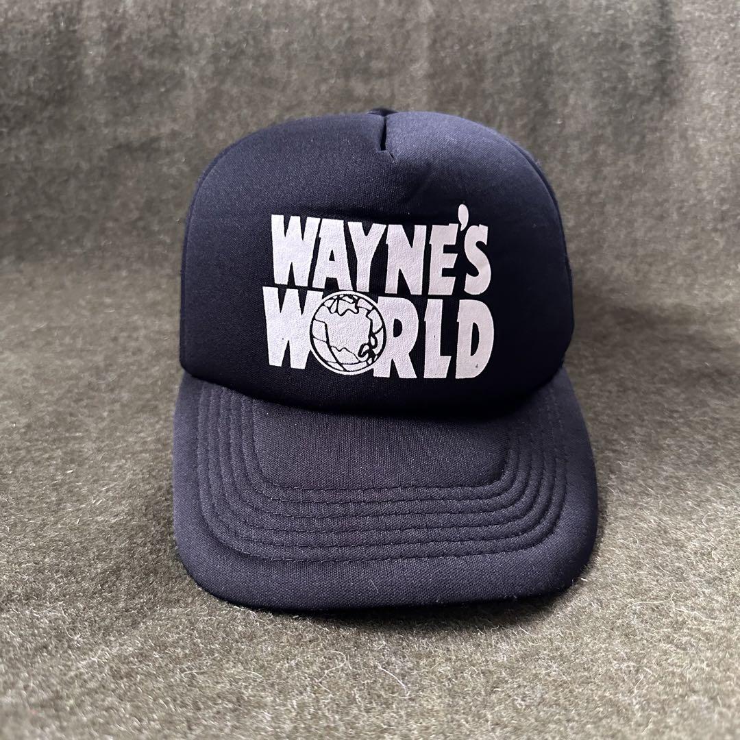 usa古着 90's WAYNE'S WORLDメッシュキャップ ブラック 映画