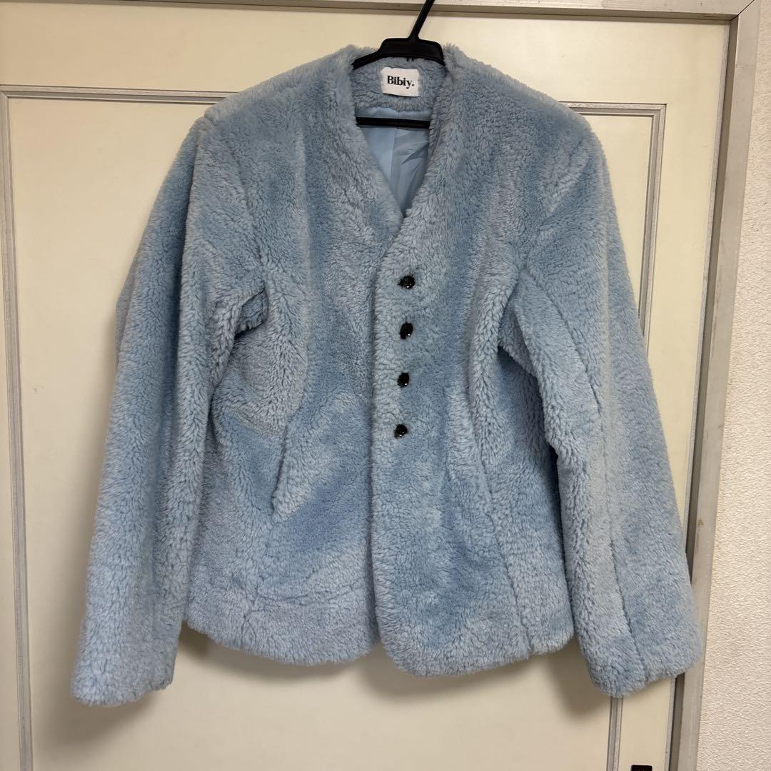 Bibiy LYATAILOREDJACKET 水色 ファー ジャケット・アウター