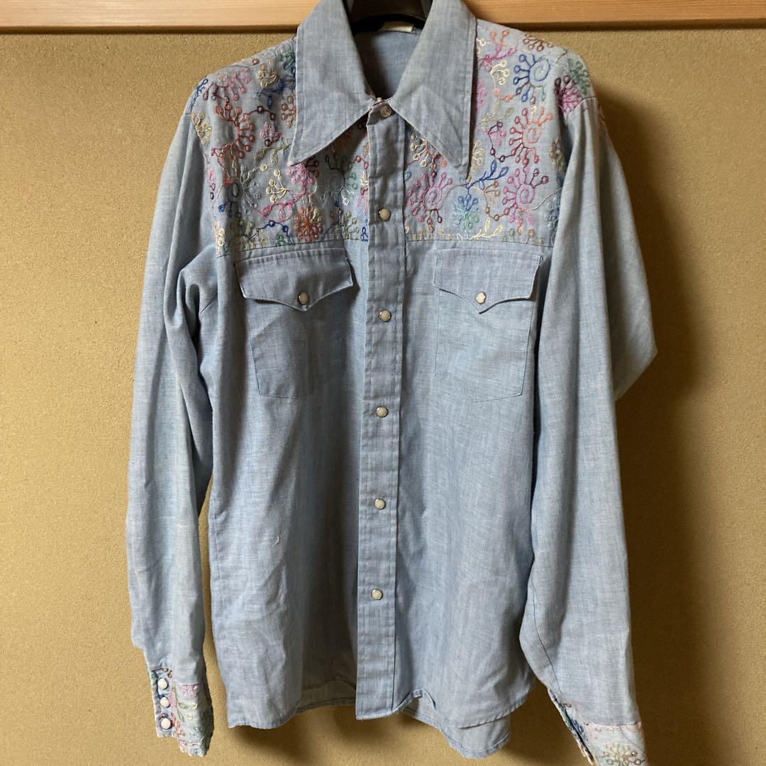 Sears シアーズ 70s シャンブレーシャツ ウエスタンシャツ