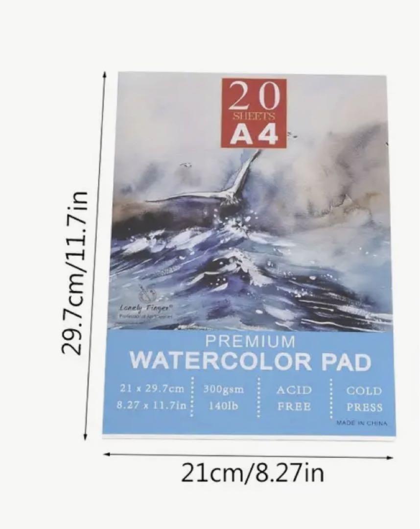 A4水彩用紙 パッド 20枚 300gsm PREMIUM