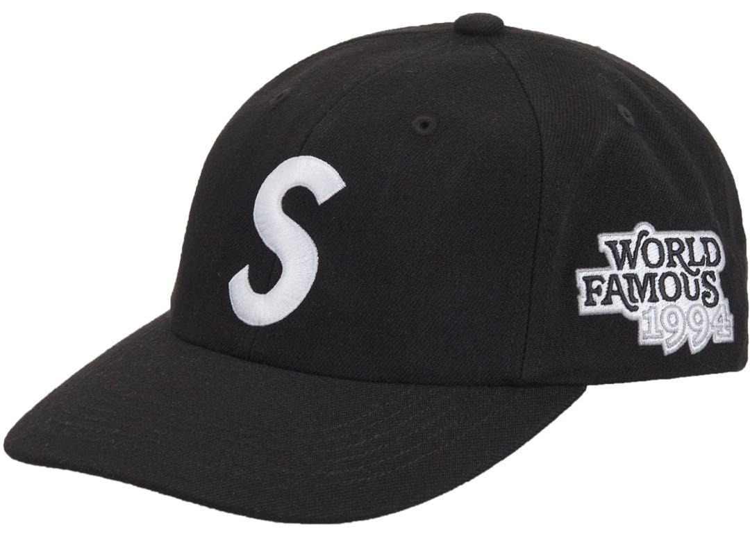 supreme ブラックWorld Famous S Logo 6-Panel