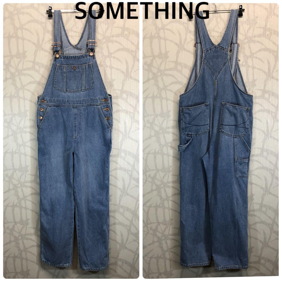 サムシング　SOMETHING デニムブルー オーバーオール　Y