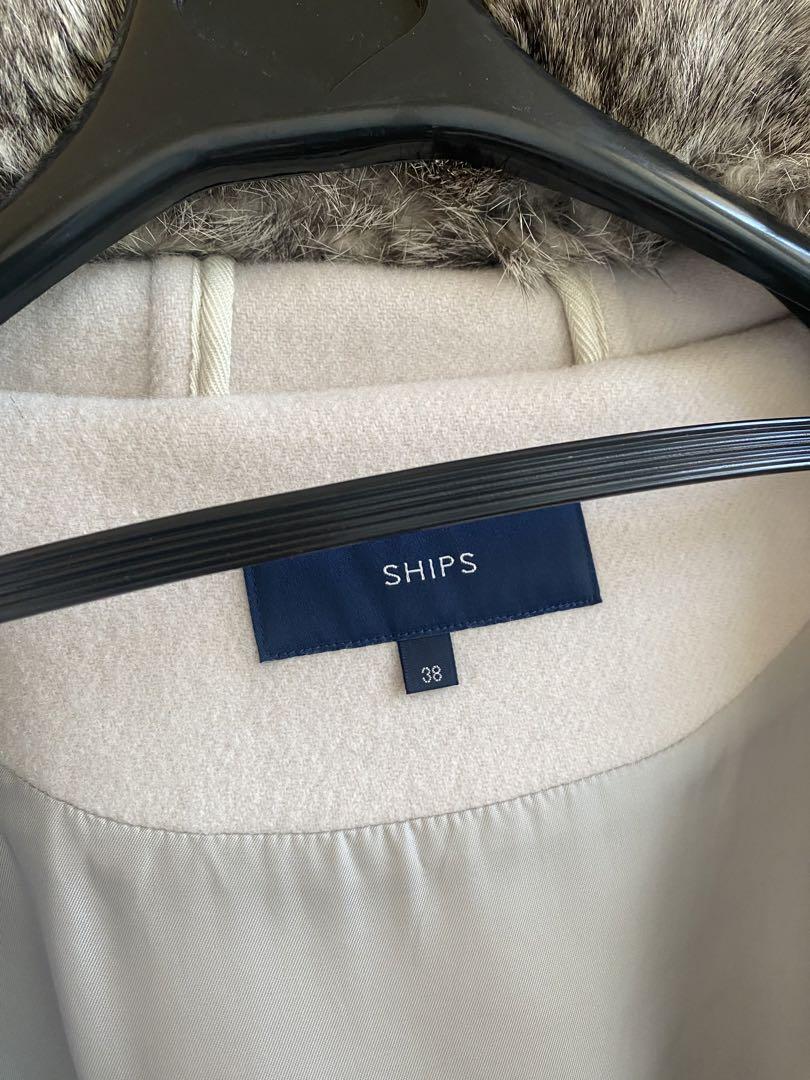 シップス　ファー　ダッフルコート　38 グレー