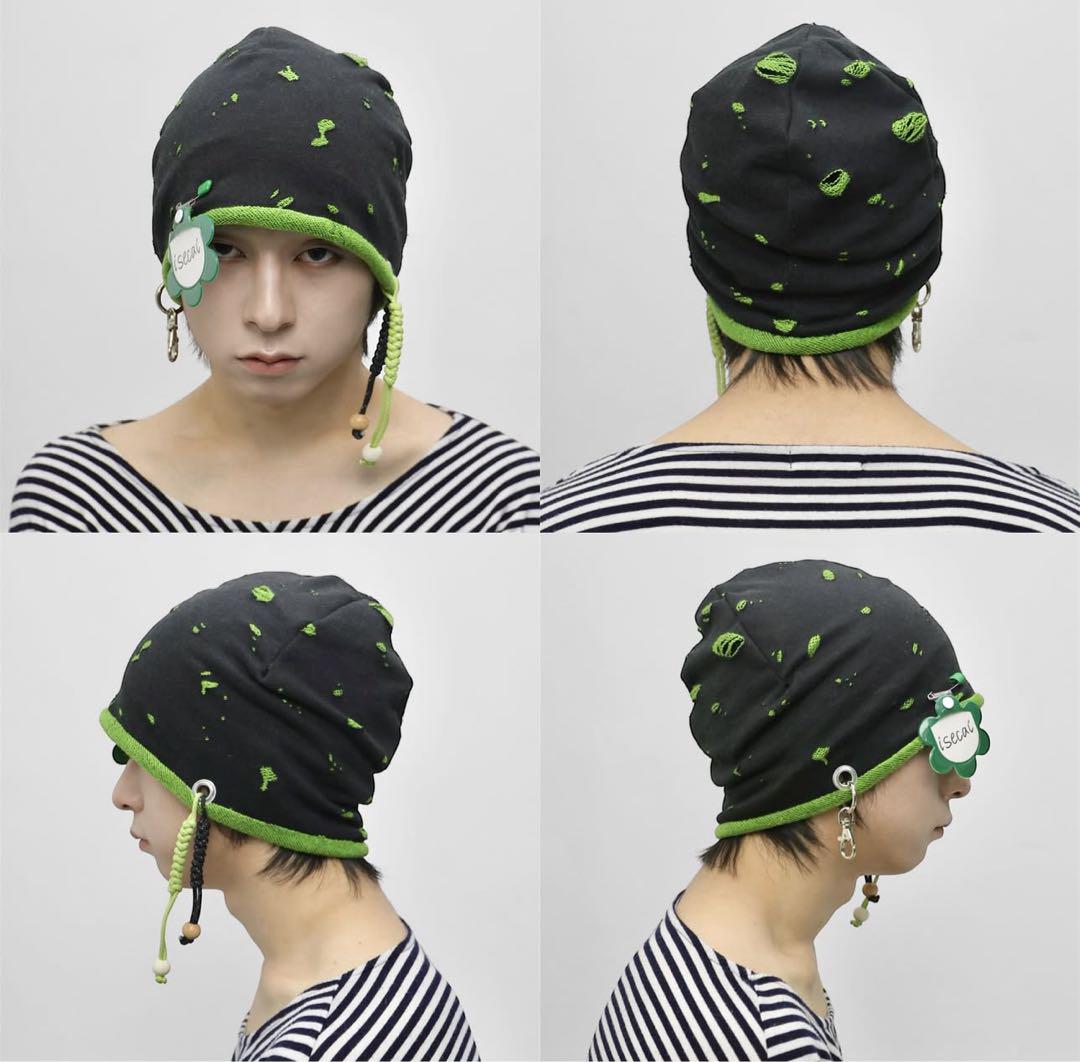 最安値isecai ビーニー Whimgy Beanie BLACK×Green
