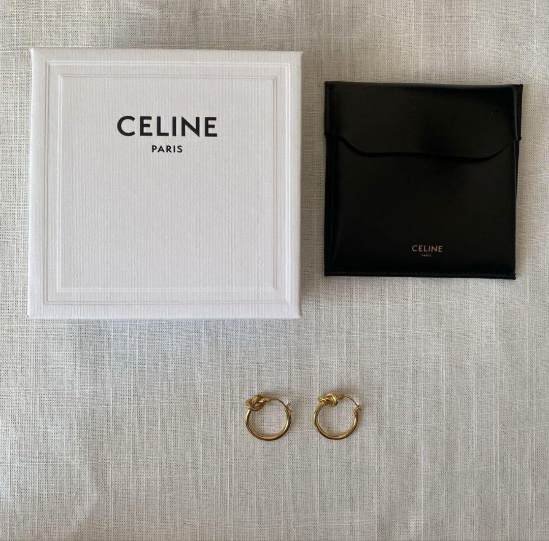 CELINE ゴールドノットデザインピアス