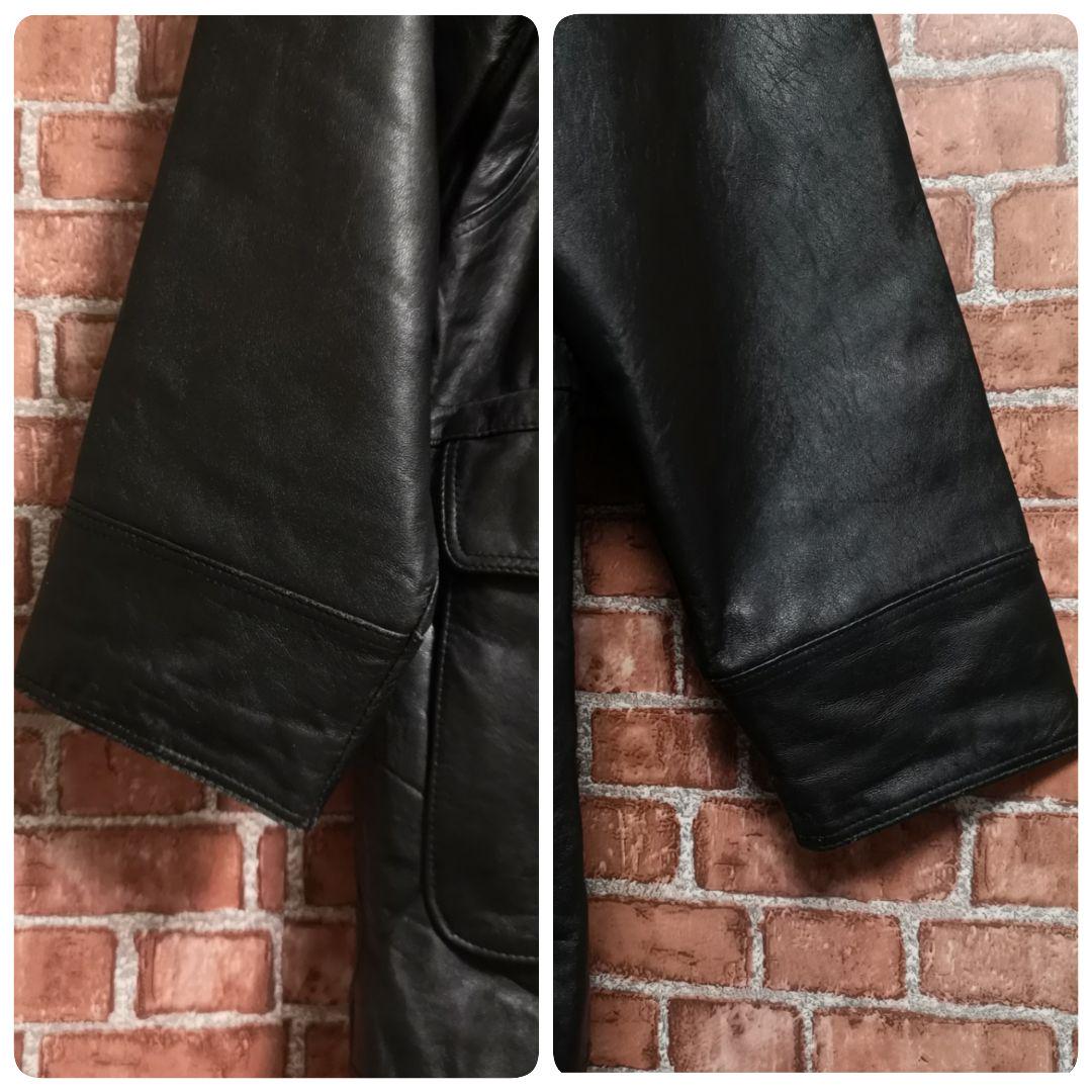 【本革】レザージャケット レザーコート ライダース ラムレザー ジップアップa