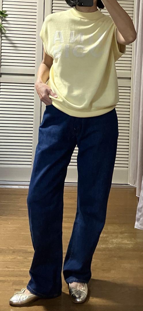シルクコットン半袖インターシャニット
