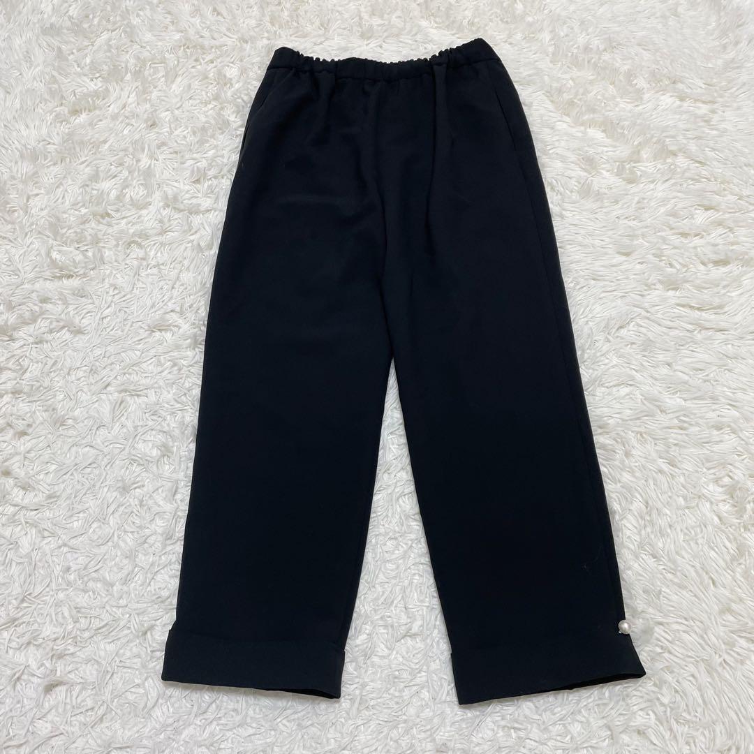 贅沢品 イージーパンツ 裾パール付き Rene 黒38 メルカリ - パンツ