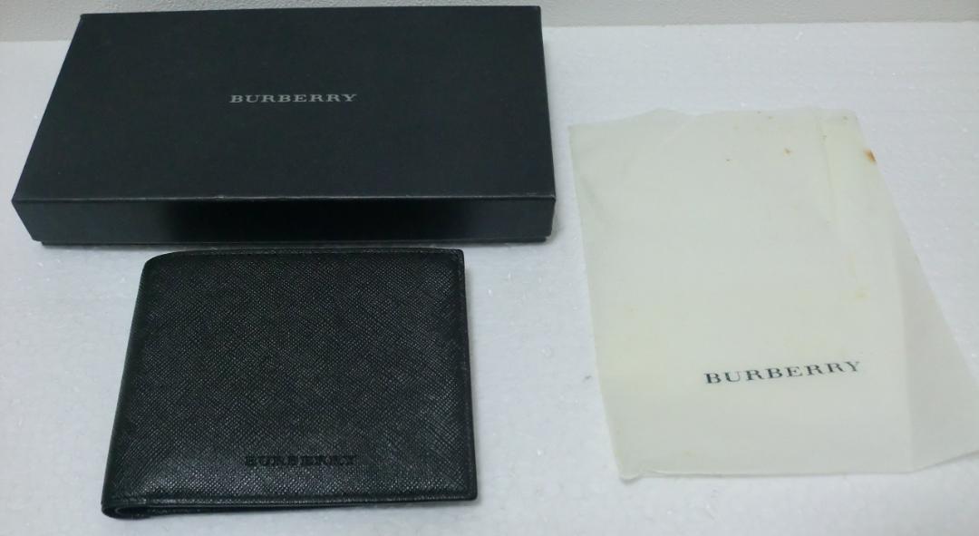 BURBERRY バーバリー 二つ折り 財布 黒 ブラック メンズ