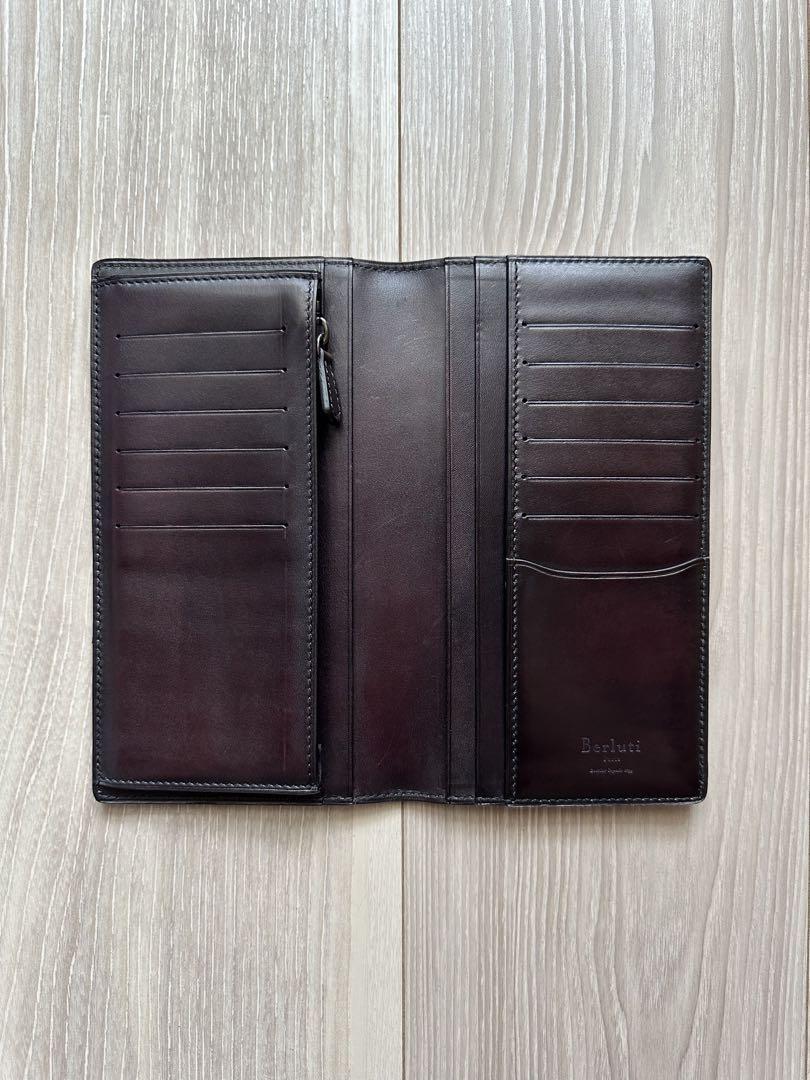 特注23万 ベルルッティ エベネ スクリットレザー 長財布 ネイビー 限定品 特注23万 ベルルッティ エベネ スクリットレザー 長財布