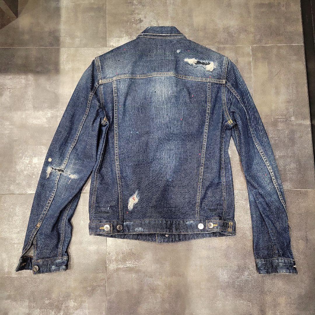 DSQUARED2 ダメージデニムジャケット 46 ほぼ新品 ディースクエアード Gジャン（DSQUARED2◇Gジャン⁄46⁄ペンキ